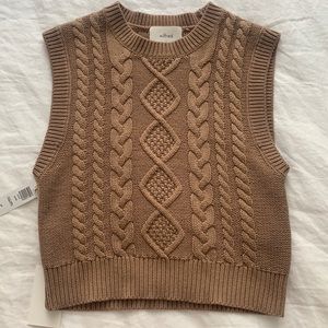 Aritzia tan sweater vest